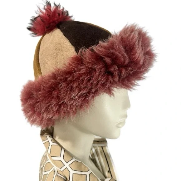 Custom Multi Coloured Shearling Hat - Picture 2 of 6